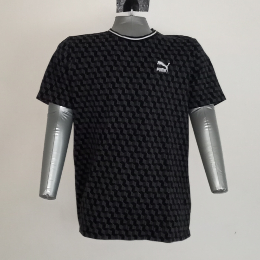 Puma Monogram Logo T-Shirt Black/White sz L